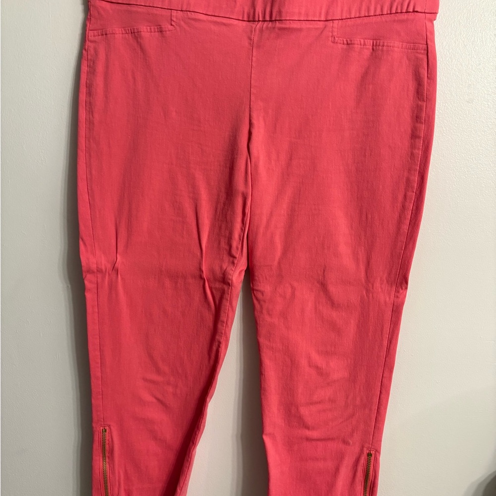 Rafaella pink pants (pull on), ankle length w zipper, side 12P